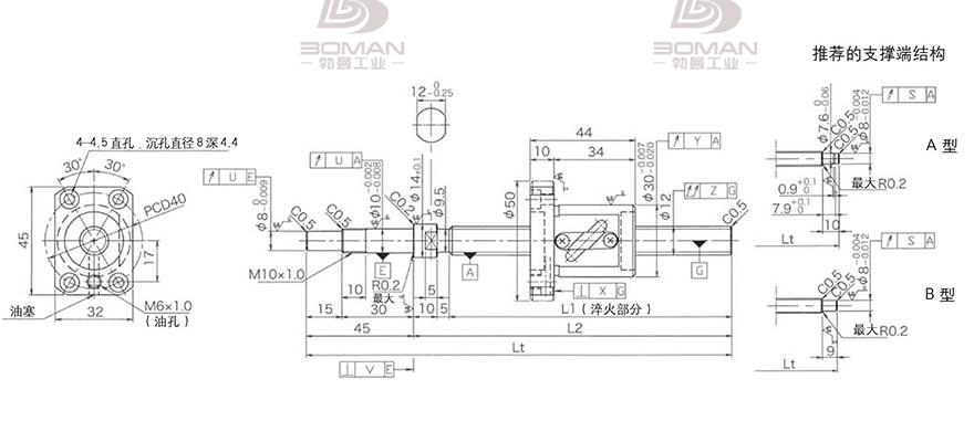 KURODA GP1205DS-BALR-0450B-C3F 黑田精工滚珠丝杠检测